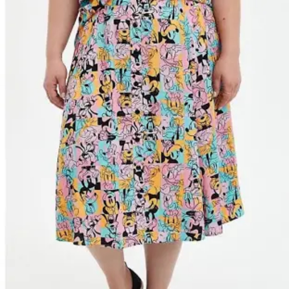 Torrid Retro Mickey And Friends Button Down Skirt Size 3